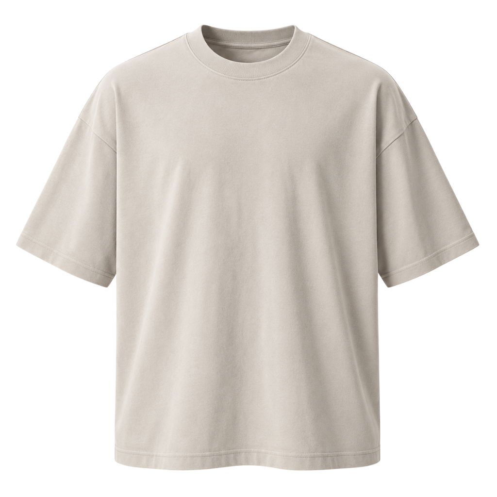 Premium Heavyweight Oversized Cotton T-Shirt – Stone | CLENTS RAUKINS