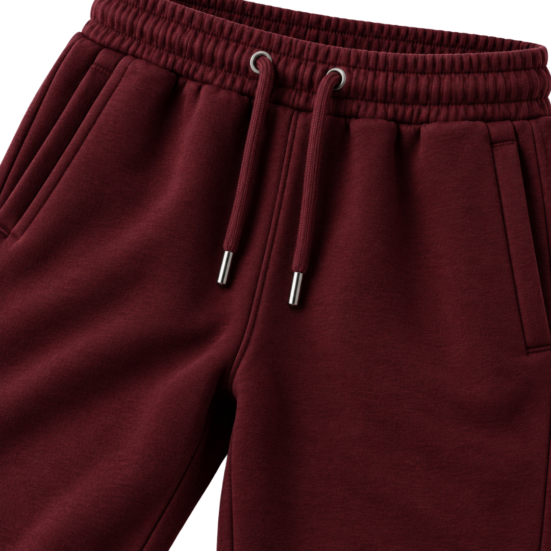 Premium Cotton Fleece Joggers – Dark Burgundy | CLENTS RAUKINS
