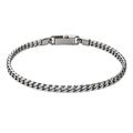 Slim Polished Stainless Steel Curb Bracelet – Silver | CLENTS RAUKINS