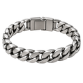 Medium Polished Stainless Steel Curb Bracelet – Silver | CLENTS RAUKINS