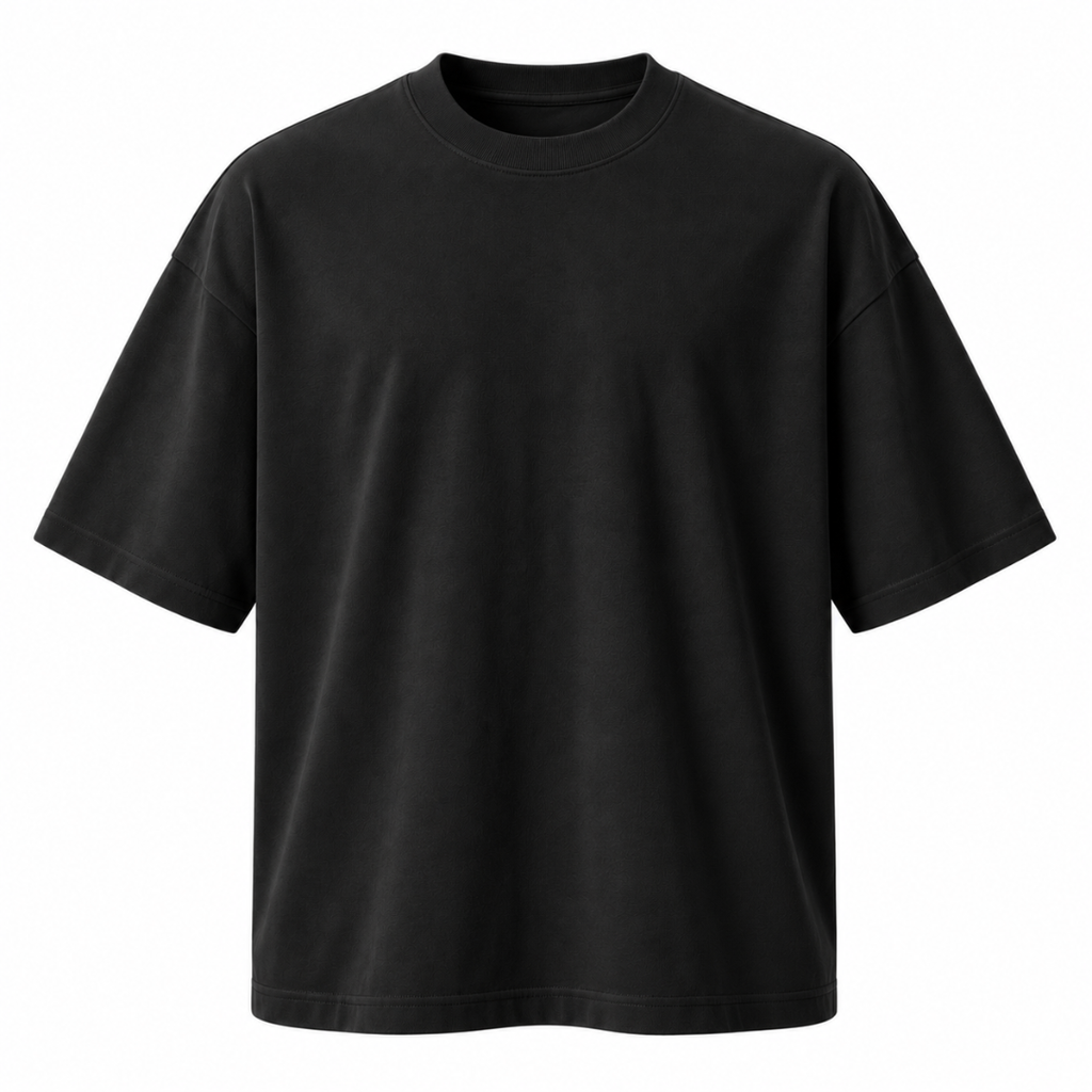 Premium Heavyweight Oversized Cotton T-Shirt – Black | CLENTS RAUKINS