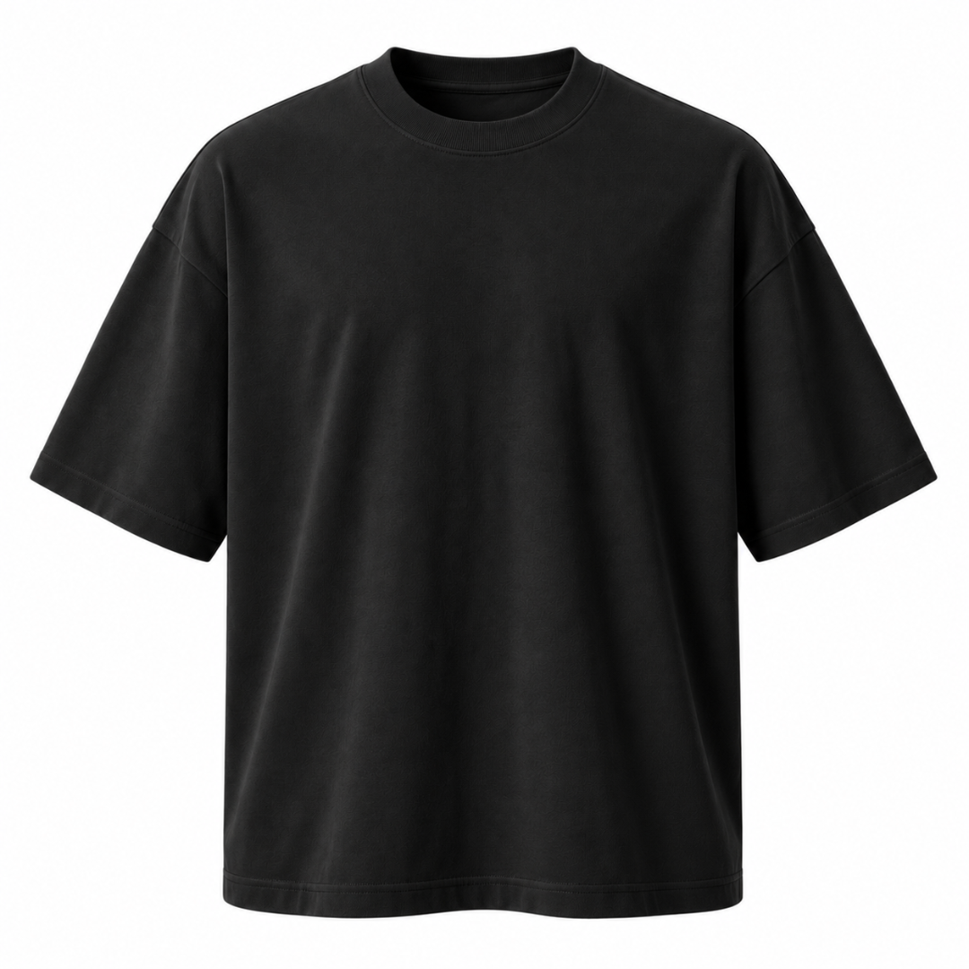Premium Heavyweight Oversized Cotton T-Shirt – Black | CLENTS RAUKINS