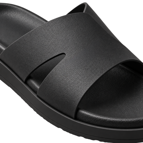 Premium Contoured Slide Sandals – Midnight Black | CLENTS RAUKINS