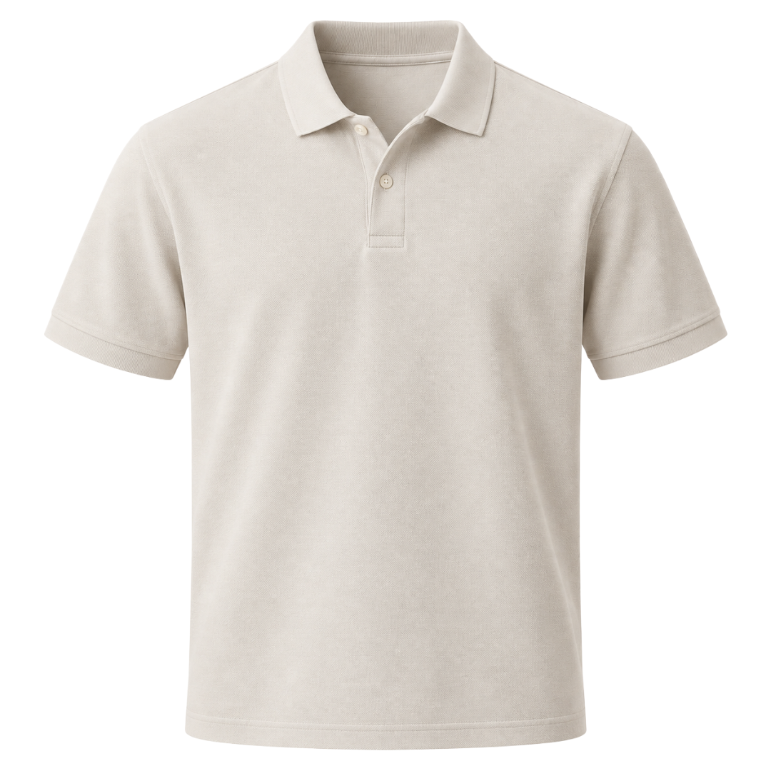 Premium Cotton Piqué Polo Shirt – Light Beige | CLENTS RAUKINS
