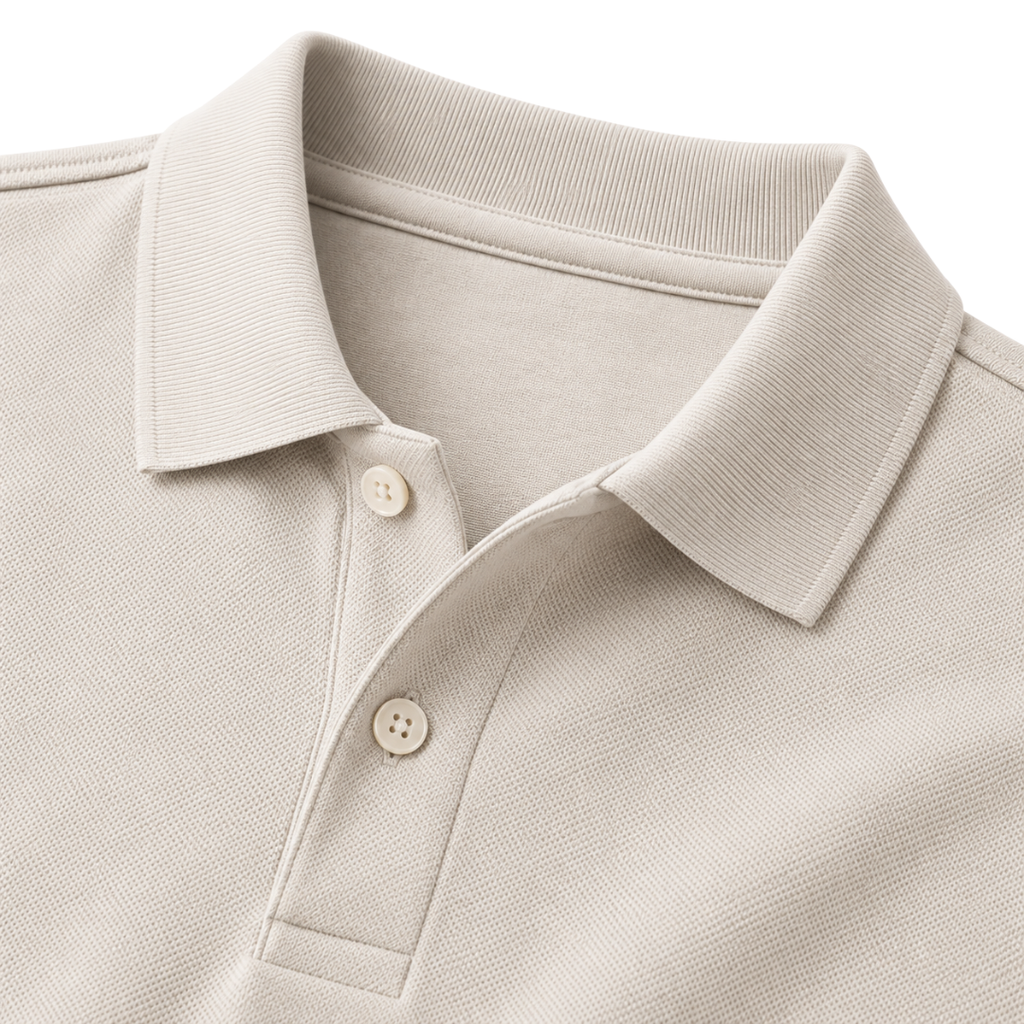 Premium Cotton Piqué Polo Shirt – Light Beige | CLENTS RAUKINS