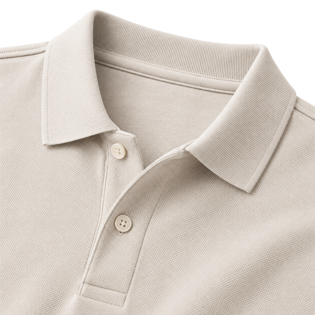 Premium Cotton Piqué Polo Shirt – Light Beige | CLENTS RAUKINS